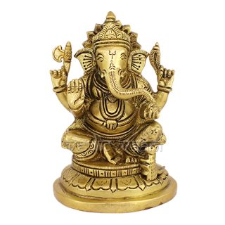 Buy Lord Ganesh Statue in Brass - Vedic Vaani