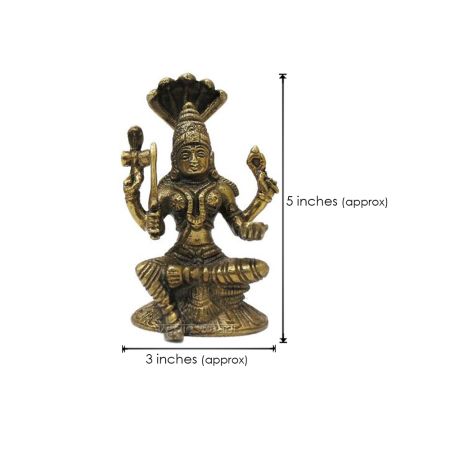 Finely Crafted Brass Goddess Karmari Mariamman Statue