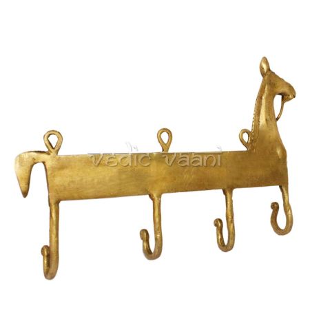 Eyes of India - 10 Gold Brass Camel Decorative Wall Hangers Hooks