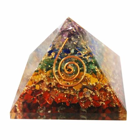 Chakra Layer Stone Orgone Energy Pyramid online from Vedic Vaani in USA