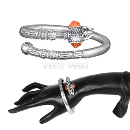 Lord Shiva Mahadev Ji Trishul Shiv Shakti Oxidized Kada Bangle Bracelet for  Men and Women – Astro Crystal Mart