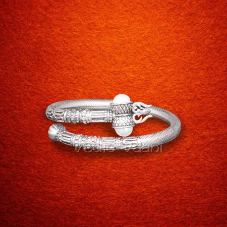 Mahakal silver bracelet Rudraksha Shiv Trishul Damroo Adjustable Pure Alloy  & steel OM Mahakal Kada Open