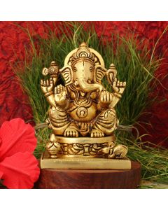 Vighnaraja Lord Ganesh, Ganapati Murti Idol in Brass AZ6182