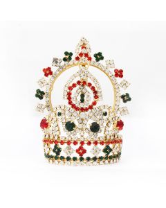 Deity Ornaments Traditional Indian Style Mukut Crown for Head Size 2 Inches AZ6150