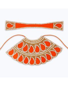 Mata Rani Dress Poshak in Orange Color-3 inches AZ6166