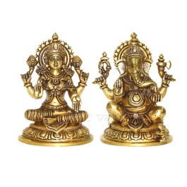 Buy Hindu God Laxmi Ganesh statue / Idols Set - Vedic Vaani