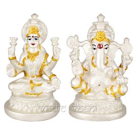 Laxmi Ganesha Ganesh Miniatur Messing Skulpturen Hindu Gott Diwali Pooja Weath 