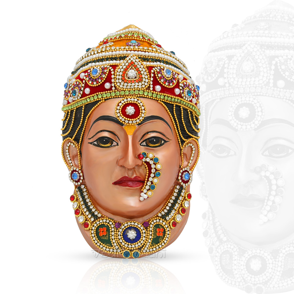 Amazon.com: Vedic Vaani Goddess Ekvira Aai MATA Vara Lakshmi (Laxmi) Vratam  Devi Maa Face Mukhota Idol for Puja Altar Prayer Room (1 Piece) : Home &  Kitchen