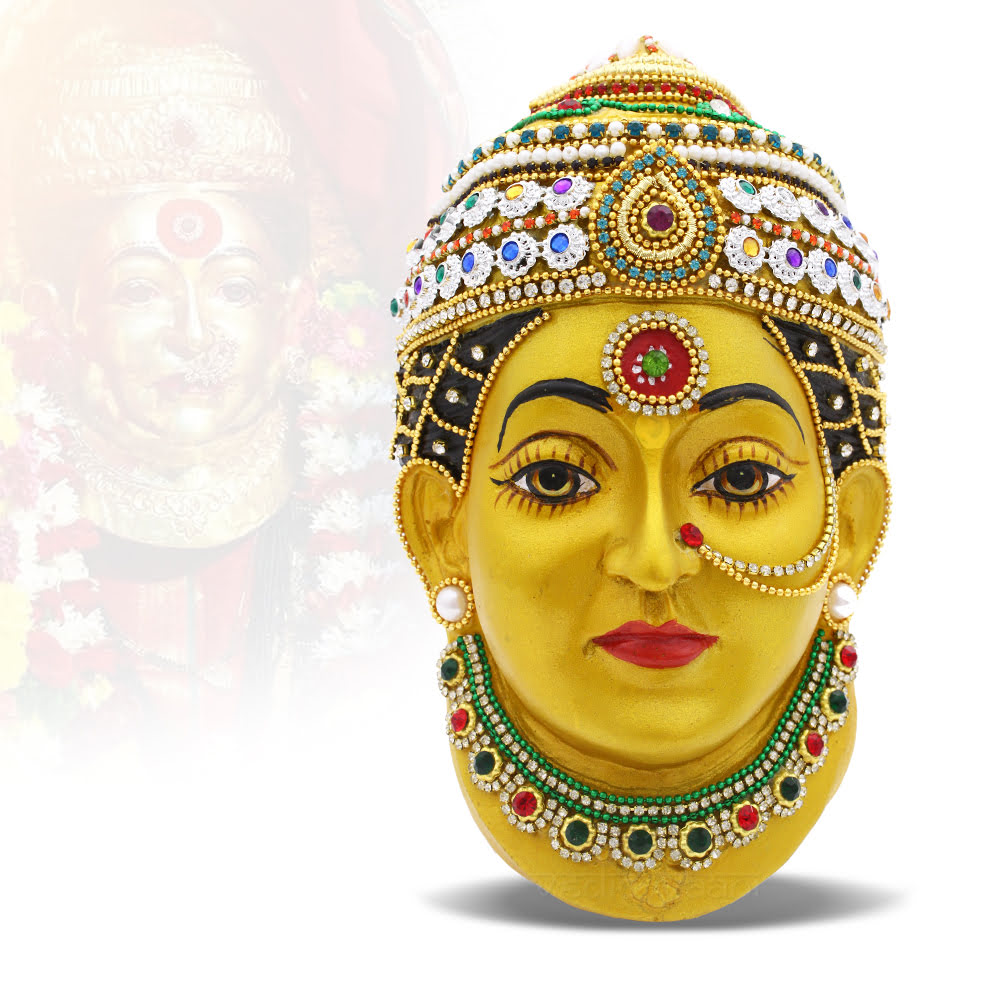 Goddess Aai Ekvira Devi Mukhavata / Face for Puja- Vedic Vaani