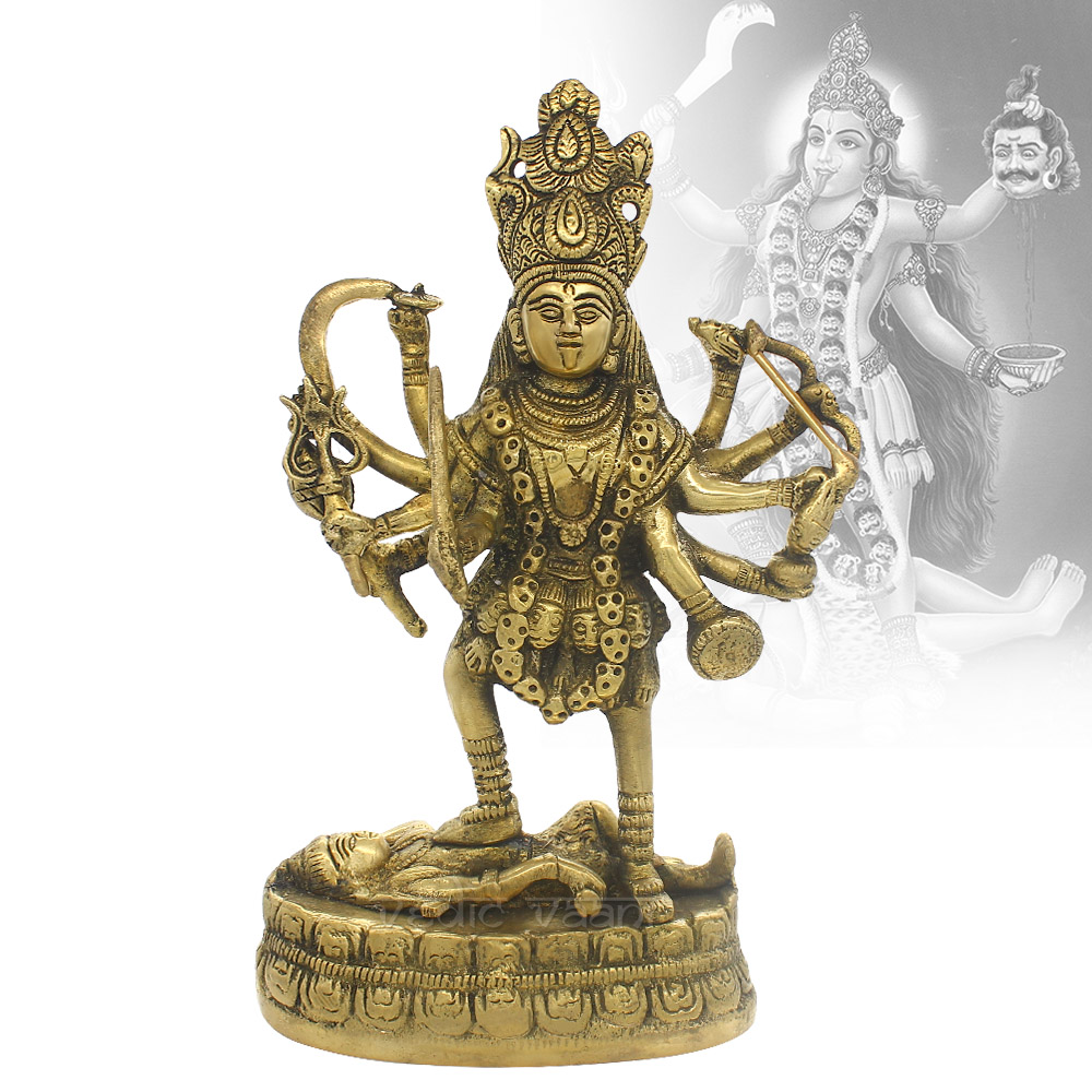 Maha Kali MATA/Kalika Maa Goddess Brass Statue, Sculpture Idol