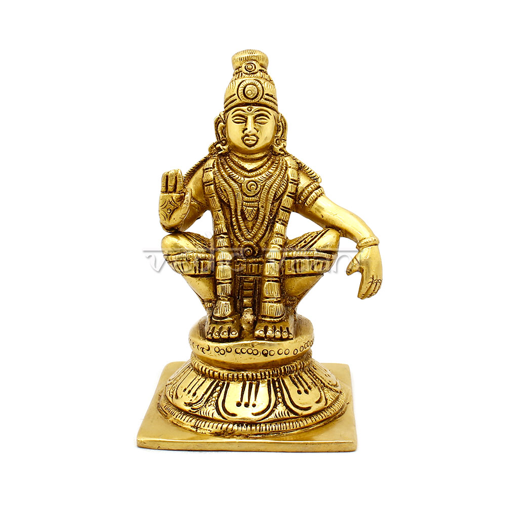 Lord Ayyappa Idol in Brass buy online USA UK from Vedic Vaani