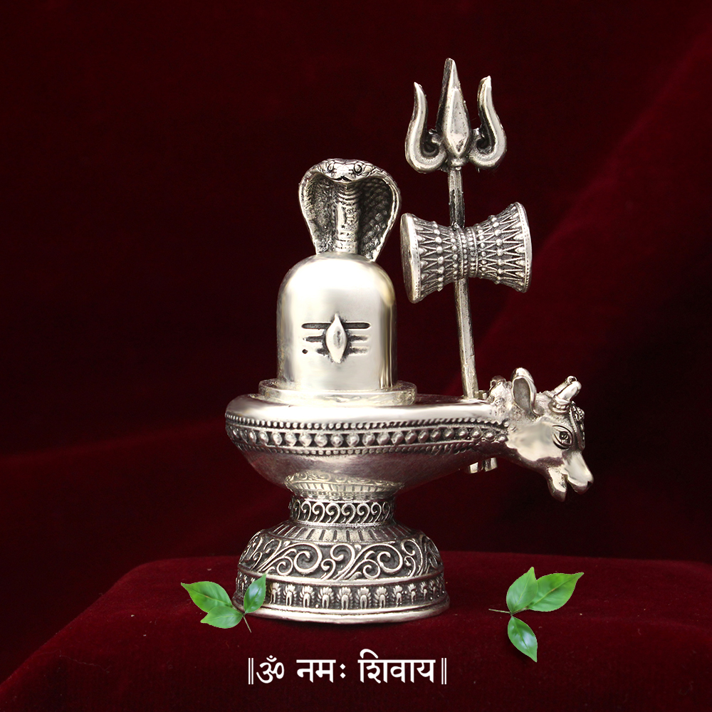 Shakti The Power Shivalinga in Pure Silver- Vedic Vaani