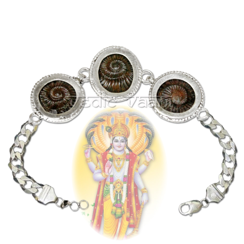 Shaligram Sudarshan Shila bracelet with Chakra beads