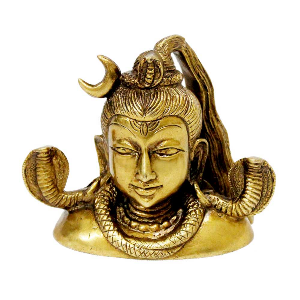 Exquisite 7-Inch Brass Lord Shiva mahakaal mukhalingam Bust Face
