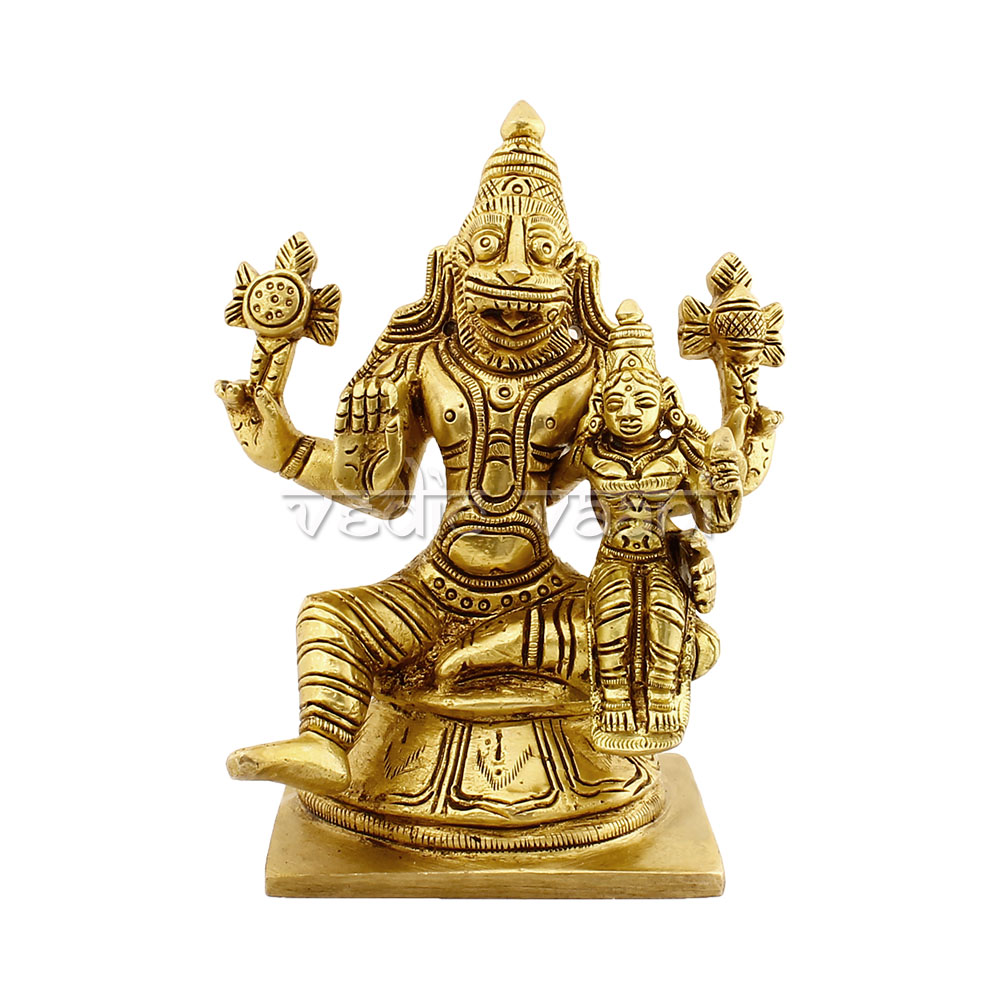 Sri Lakshmi Narasimha Swamy Murti in Brass Buy online Vedic Vaani
