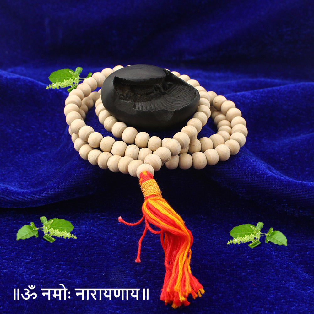 Order Shaligram Mala, 14+1 Shaligram Beads - 14 - 15 mm Diameter Online  From Bhagya Divines