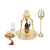 NARMADA SHIVALINGAM WITH ABHISHEK SET IN BRASS